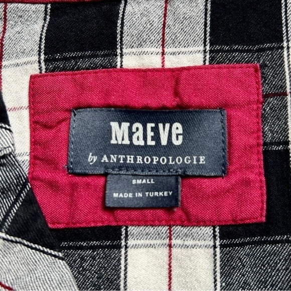 Anthropologie Maeve Amber Tiered Tunic Babydoll Dress Long Sleeve Plaid Size S - Picture 9 of 11